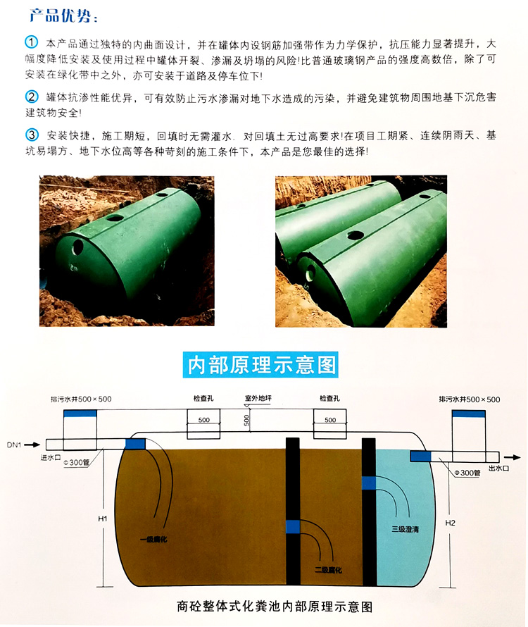 天心玻璃钢化粪池
